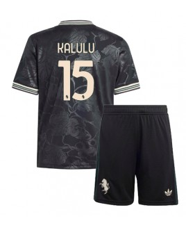 Günstige Juventus Pierre Kalulu #15 3rd trikot Kinder 2025-26 Kurzarm (+ Kurze Hosen)